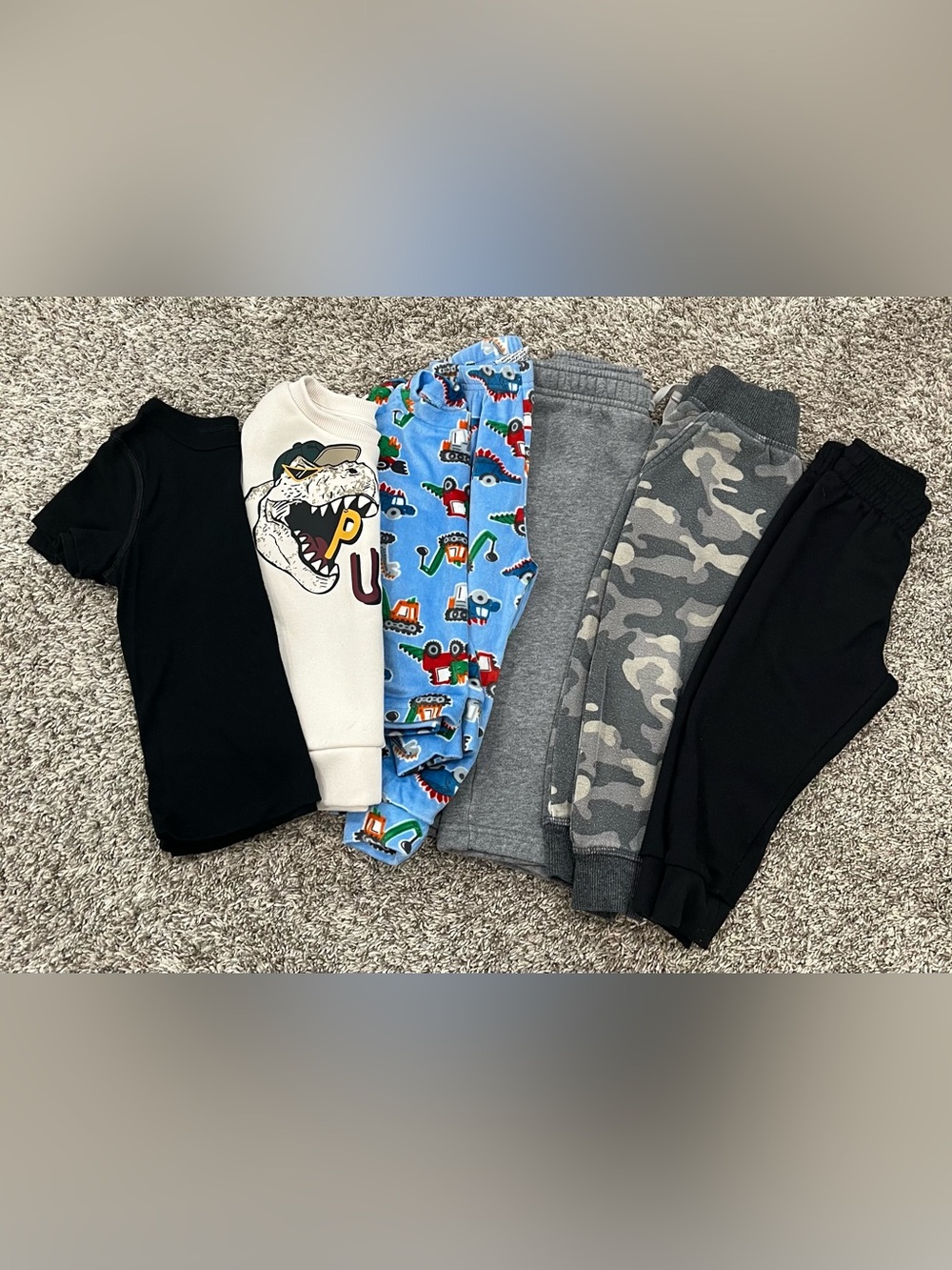 Toddler boy 2T bundle- 3 pants, 1 pj set, 1 sweatshirt & 1 T-shirt